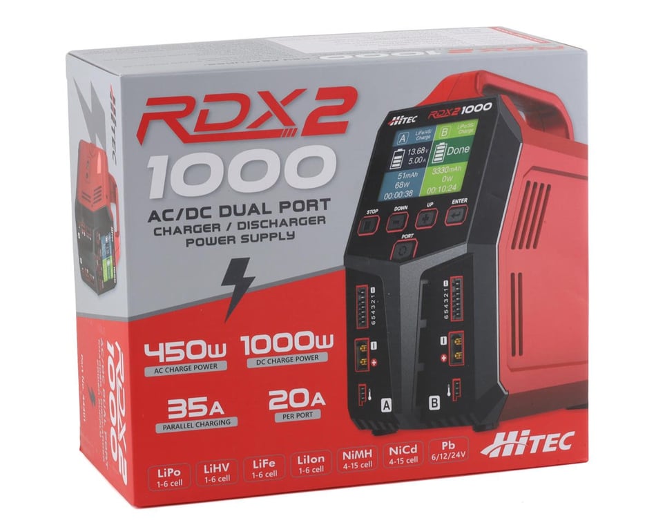 Chargeur Hitec RDX2 Pro High Power Dual Port AC/DC _ R-Models