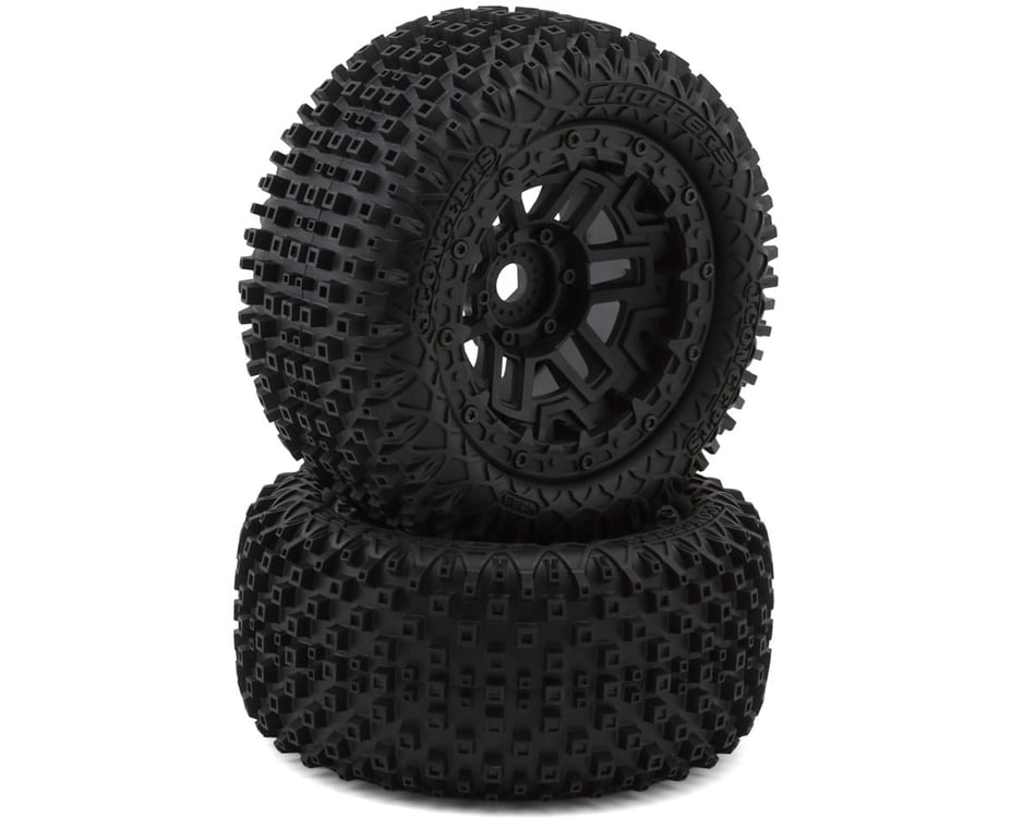 JConcepts Choppers Pre-Mounted Monster Truck Tires (Black) (2