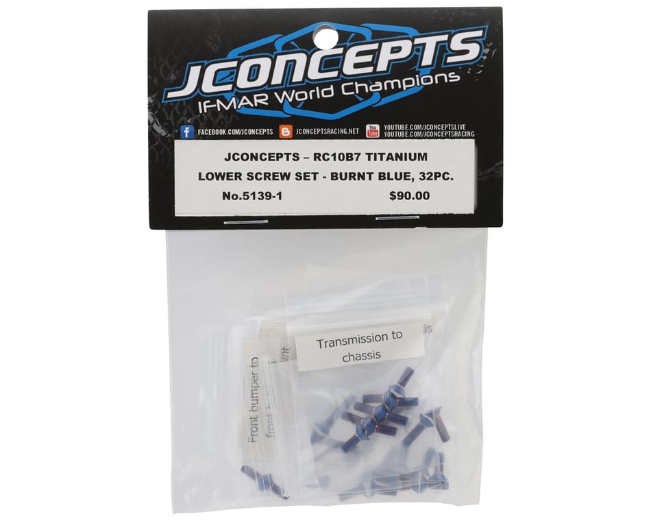 JConcepts RC10 B7/B7D Titanium Lower Screw Set (Blue) (28