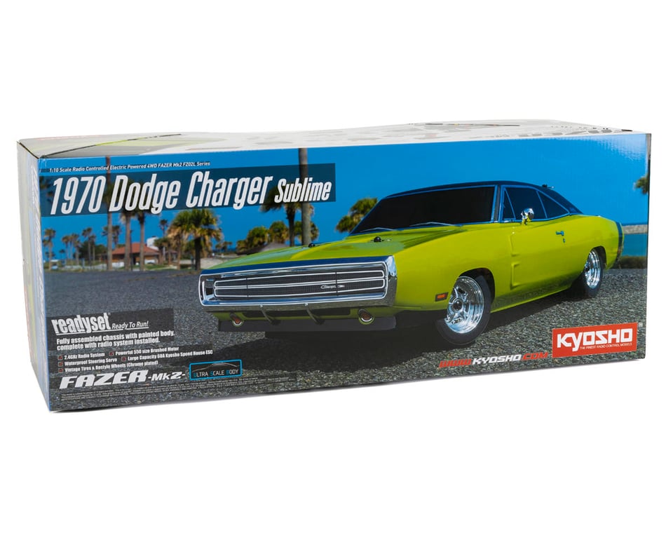 Kyosho 34417T2 1/10 EP 4WD Fazer MK2 RTR 1970 Dodge Charger, Sublime Green