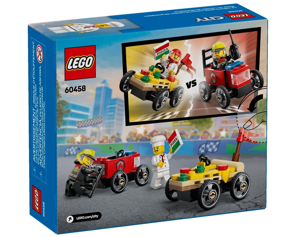 LEGO City Pizza vs. Fire Truck Race Car Pack Set [LEG60458