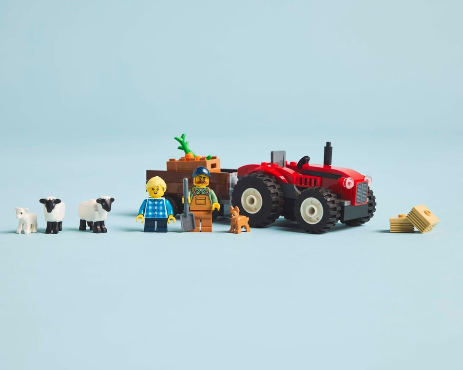 LEGO City® Red Farm Tractor Set w/Trailer & Sheep [LEG60461