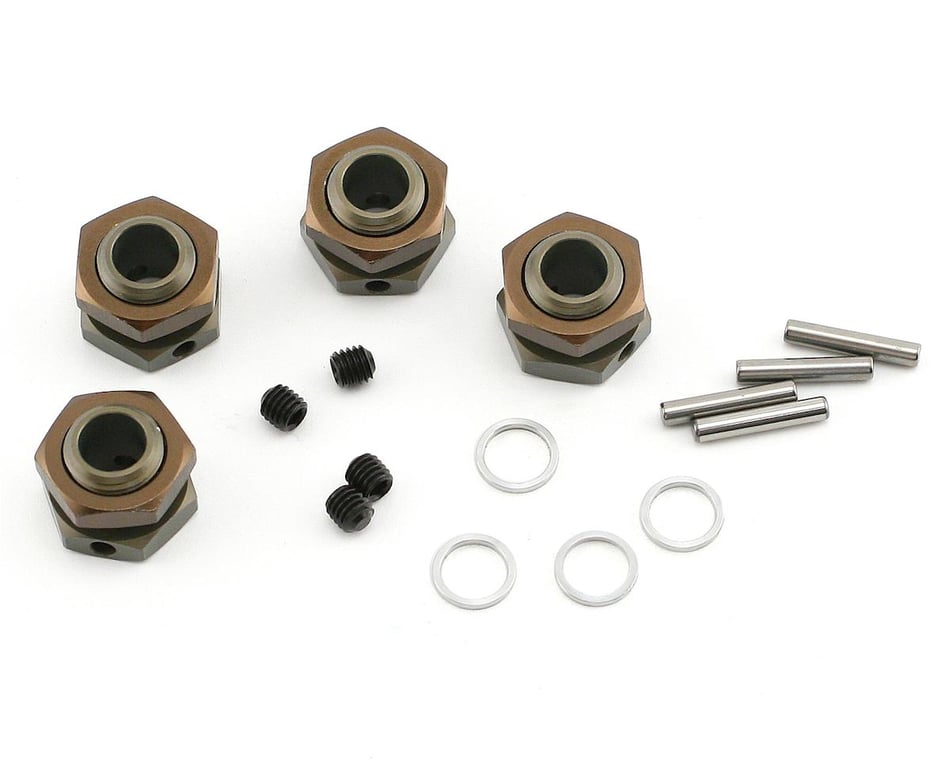 Team Losi Lot De 4 Adaptateurs Hexagonaux Aluminium Vert - Pour Mini 8ight 1/14 - Tuning GPM M8010-G