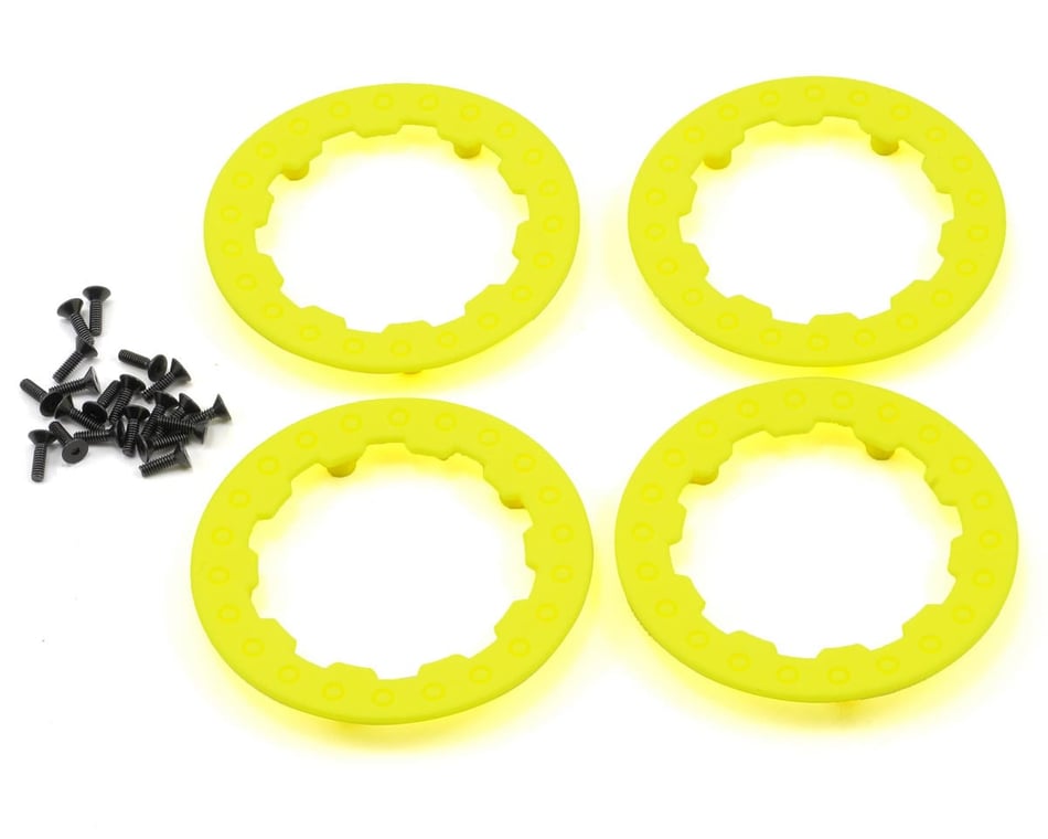 Losi Beadlock Ring Set w/Screws (Fluorescent Yellow) (4) [LOSB7024
