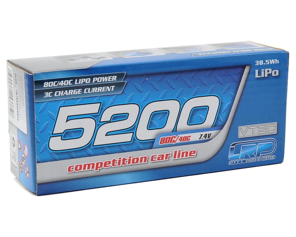 lipo 5200 40 c LRP Competition 2S Hard Case LiPo Battery Pack 40C (7.4V/5200mAh)  [LRP430205]