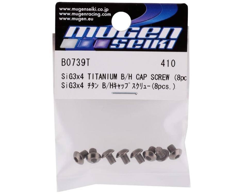 Mugen Seiki 3x4mm Titanium Button Head Screw (8) [MUGB0739T