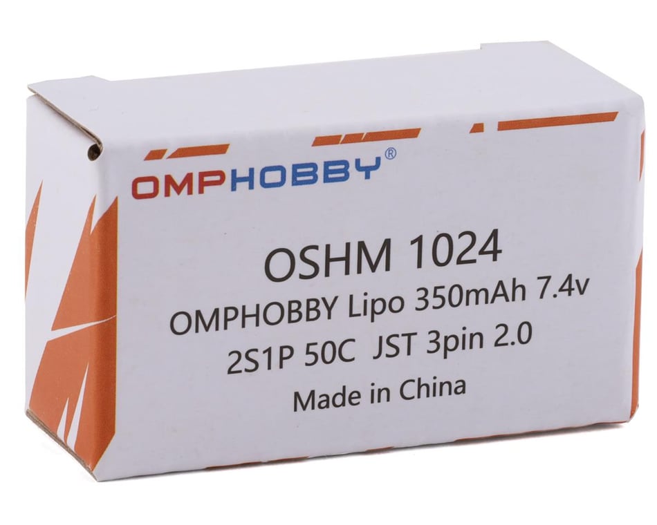 OMP Hobby 50C 7.4V 2S 350mAh LiPo Battery for M1 Helicopter OSHM1024