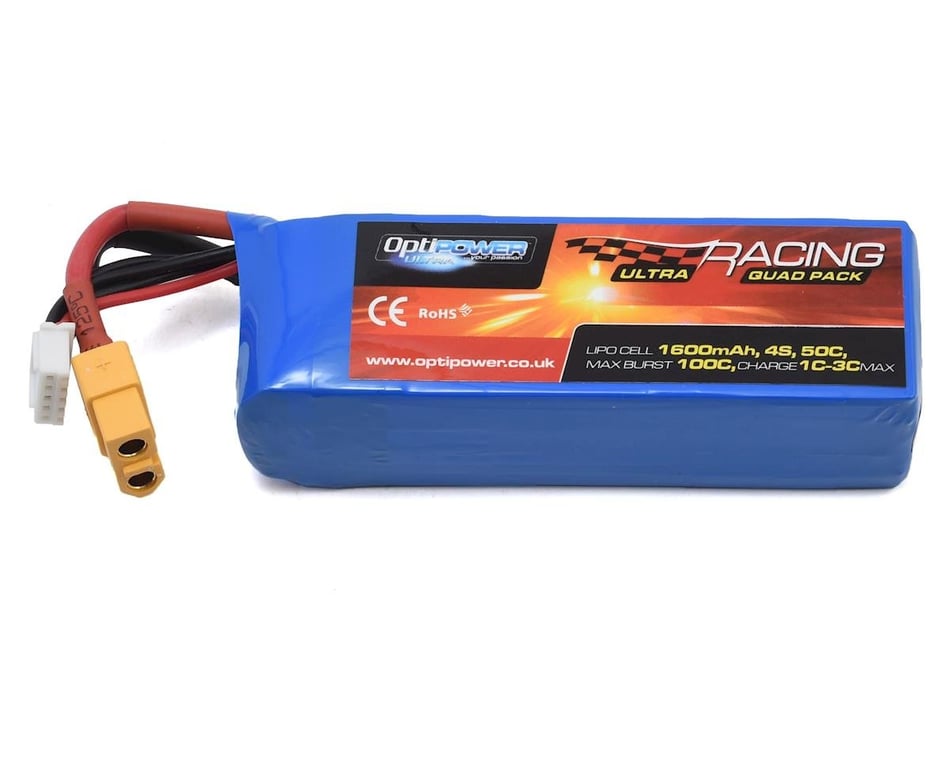 Details about   Optipower 4S 50C LiPo Battery 14.8V/1600mAh OPT-16004S50 