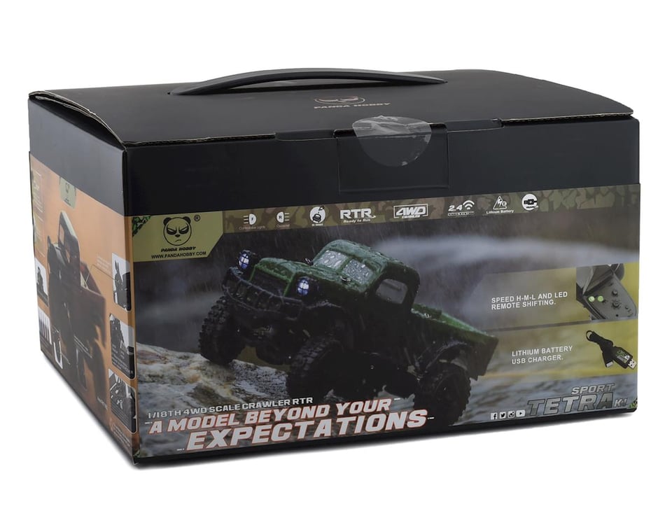 PANDA HOBBY RC Rock Crawler 4x4,RC Crawler 1/18 4WD Off Road RC Cars,RTR  Remote Control Car for Adults,1:18 Scale RC Truck Cruiser  Vehicle,Waterproof