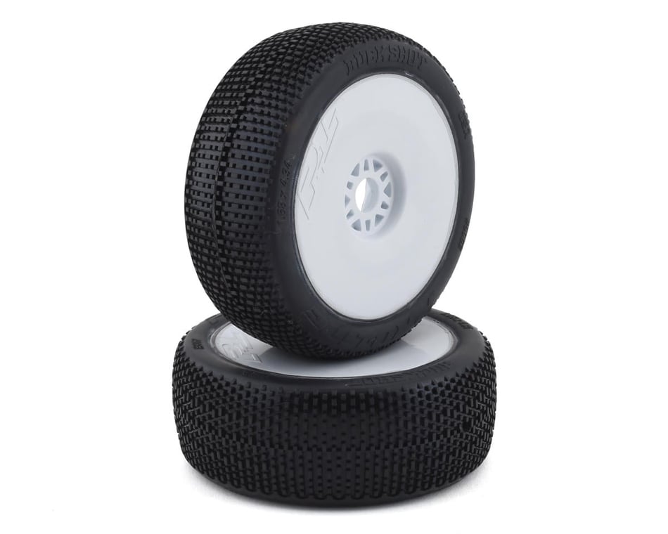 Pro-Line Buck Shot Pre-Mounted 1/8 Buggy Tires (White) (2) (S3