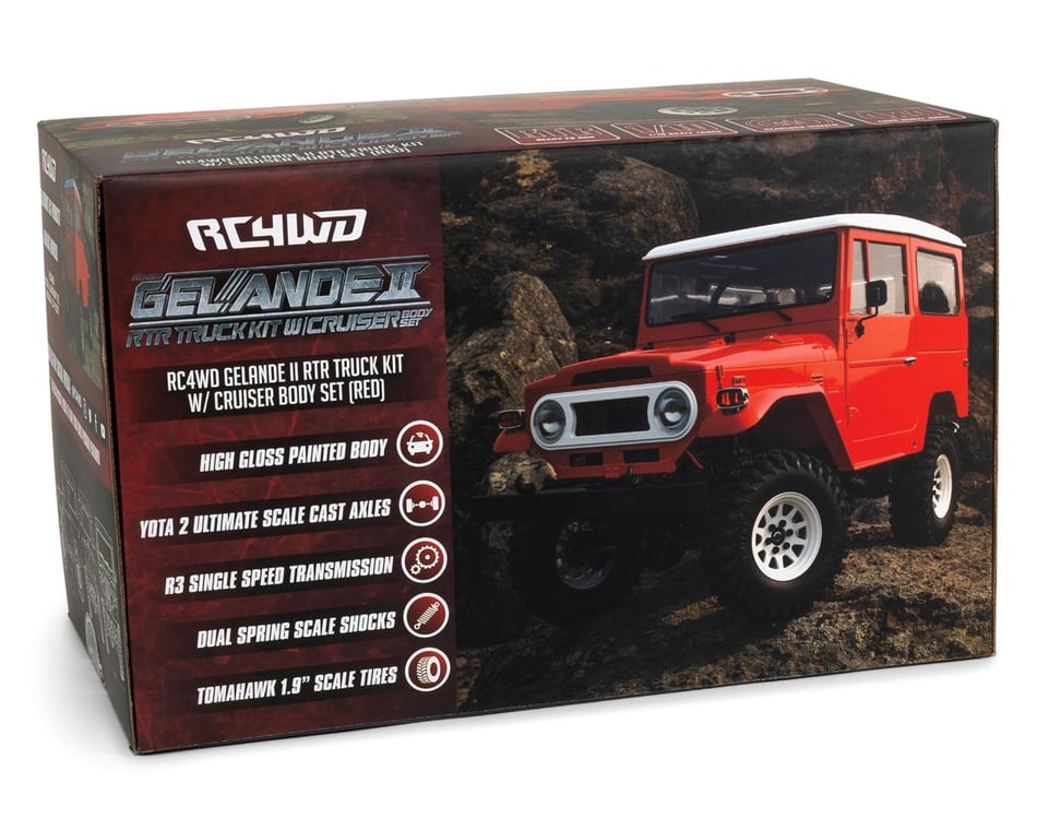 RC4WD Gelande II RTR 1/10 Scale 4WD Crawler w/Cruiser Body Set (Red) &  2.4GHz Radio