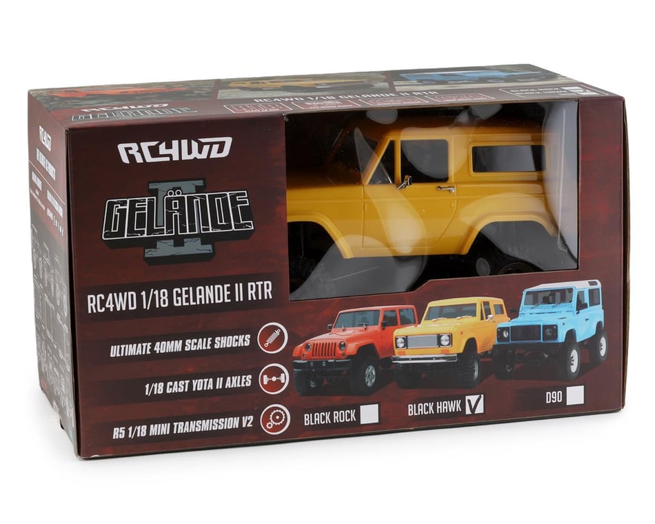 RC4WD Gelande II RTR 1/18 Scale Mini Crawler w/Black Hawk Hard
