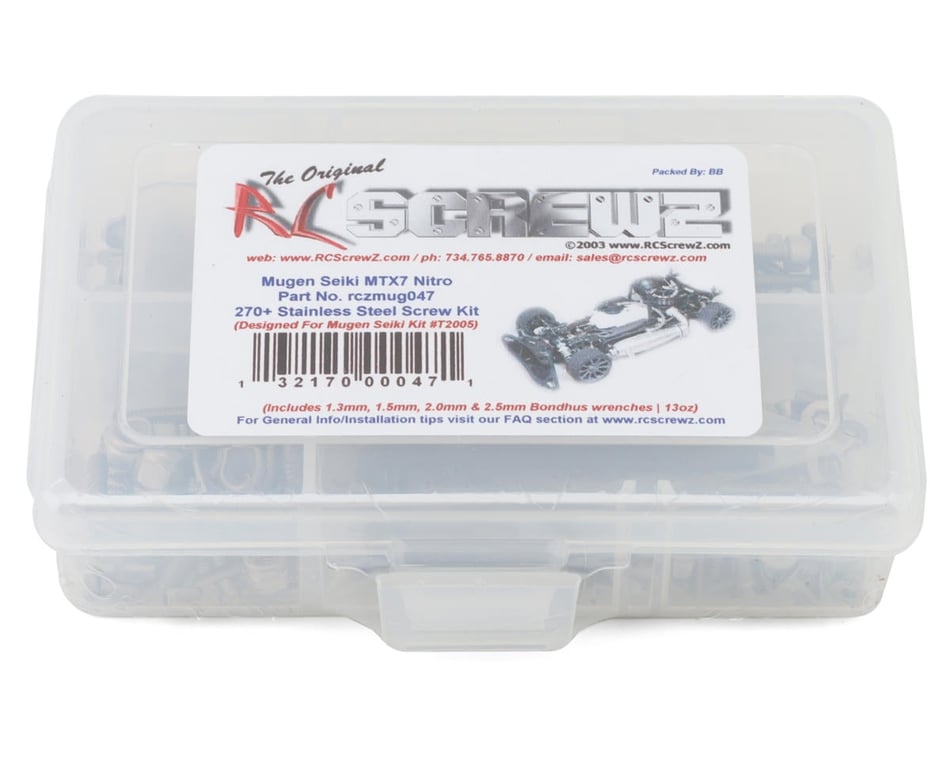 RC Screwz Mugen MTX7 Stainless Steel Screw Kit [RCZMUG047] - HobbyTown