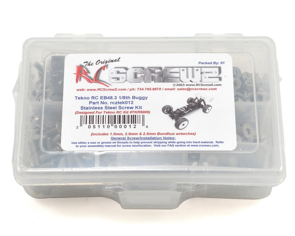RCZTEK012 RC Screwz Tekno EB48.3 Buggy Stainless Screw Kit 