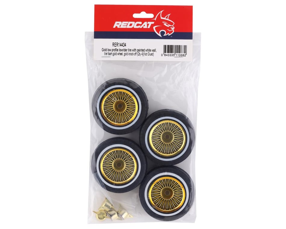 Redcat SixtyFour Whitewall Low Pro Tires & Wheels w/Wheel Nuts