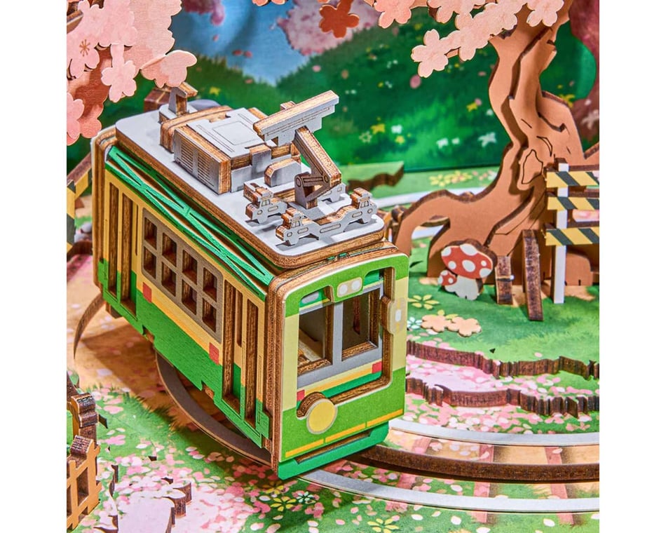 Robotime Sakura Dreamy Tour Music Box DIY Miniature 3D Wooden