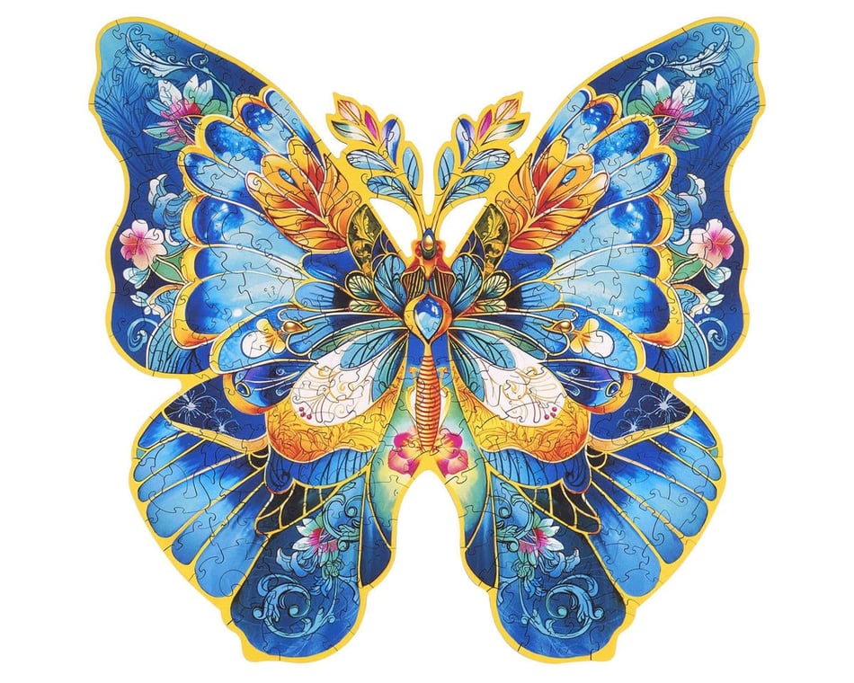 morphose ロザリー&メアリー パウダーブルー　フルセット Robotime Rowood Morpho Helena Butterfly Wooden Jigsaw Puzzle