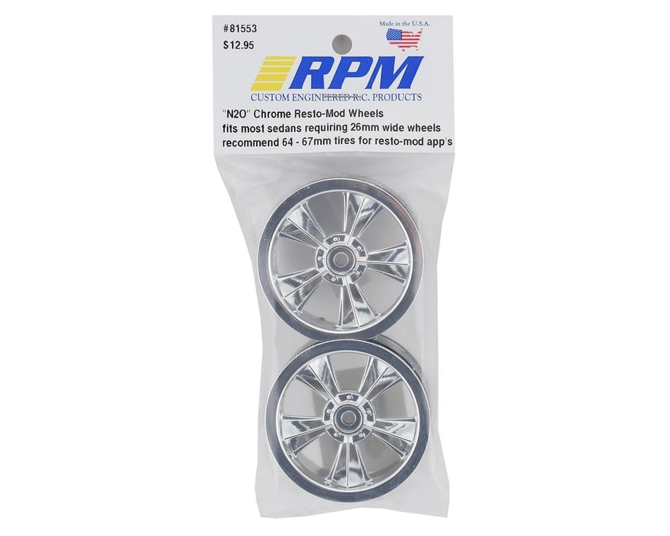 RPM "N2O" Resto-Mod Sedan Wheels Chrome 2  Electric Car/Truck Option Parts 