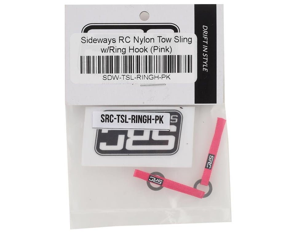 Sideways RC Scale Drift Nylon Tow Sling w/Ring Hook (Pink) (2