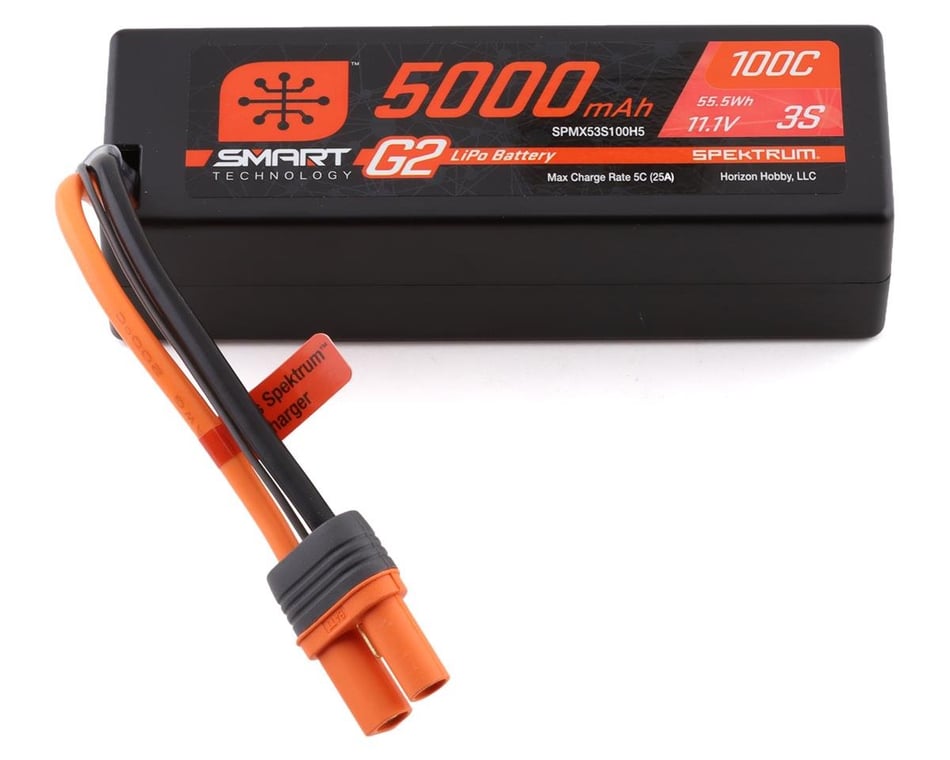 7.4V 5000mAh 2S 100C Smart Hardcase LiPo Battery: IC5
