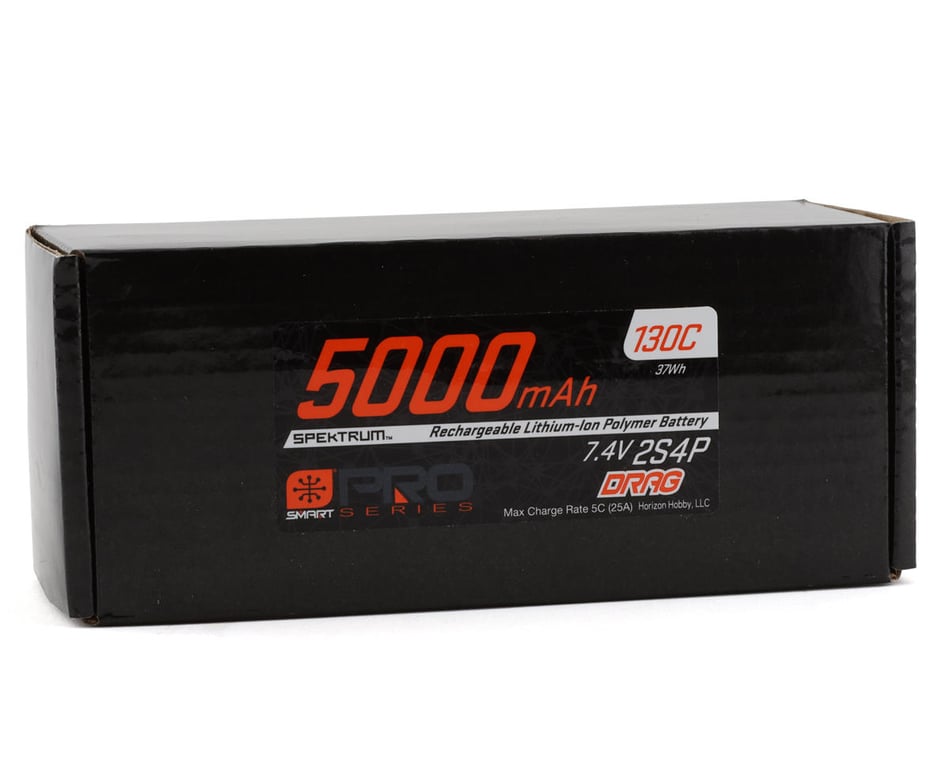 Spektrum SMART 7.4V 5000mAh 2S 130C Smart No Prep Drag LiPo Battery: IC5