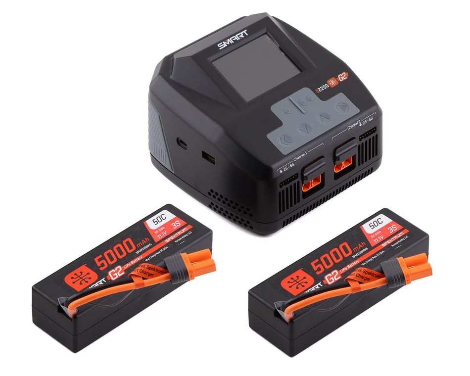 Spektrum s1100 smart factory charger rc and lipo 2s 50c