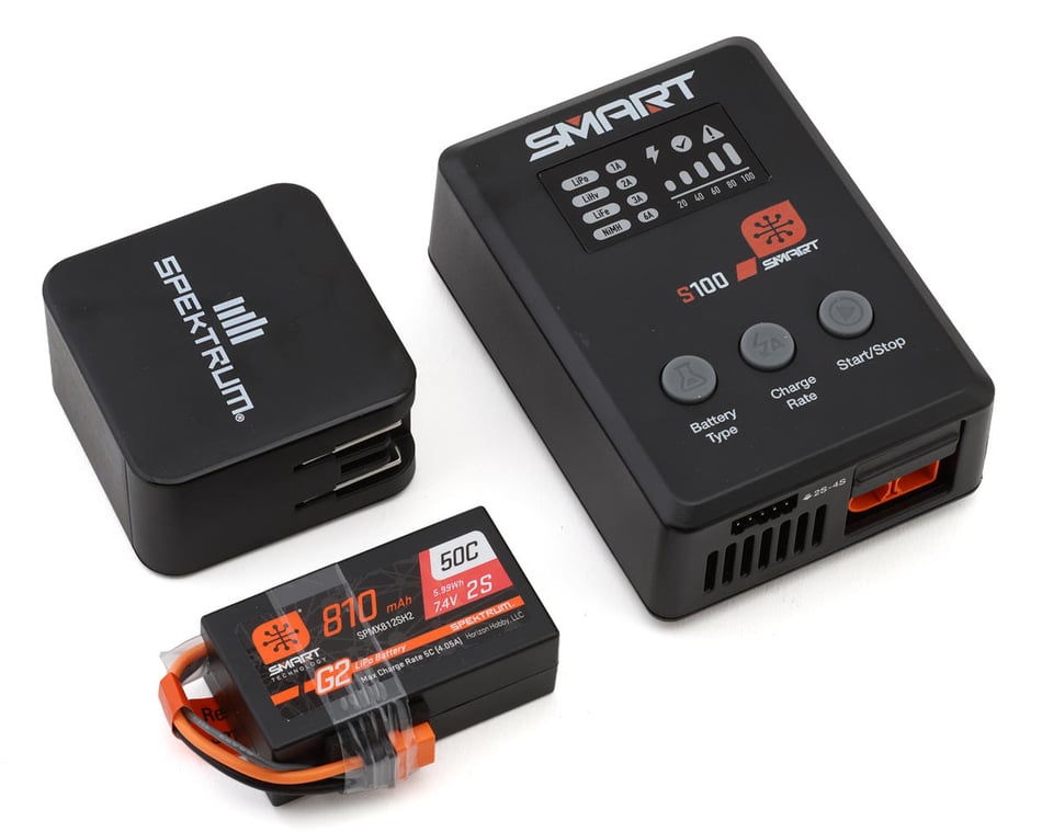 spektrum 2s usb c lipo battery charger Spektrum RC Smart G2 Powerstage Surface Bundle [SPMXPSS210]