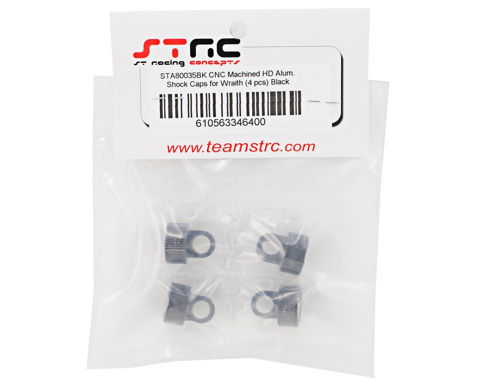 ST Racing Concepts STA80035BK Aluminum Shock Caps for The Axial Wraith Black 4-Pieces