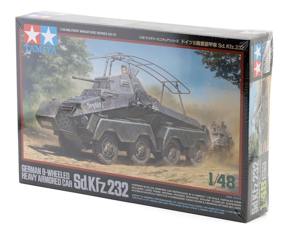 Tamiya 1/48 German Sd.Kfz.232 8-Wheeled Heavy Armored Car Plastic