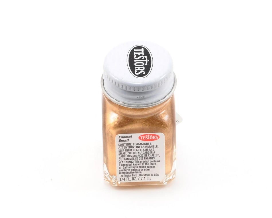 TESTORS PAINT METALLIC GOLD ENAMEL 1/4oz JAR 7.4ml plastic model