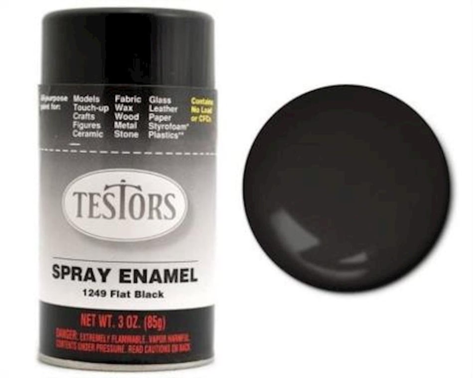 Testors Black Flat Enamel Paint Spray - 3 oz