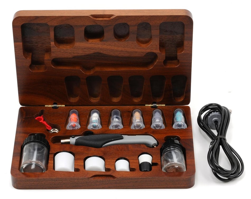 Aztek A4709 Deluxe Resin Airbrush Set with Wood Case 
