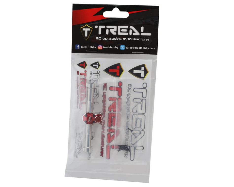 Treal Hobby Axial SCX24 Aluminum Rear Axle (Silver/Red) [TLHTSCX24