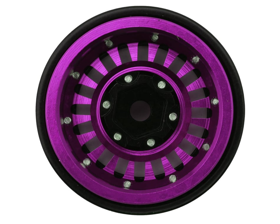 TREAL 1.0 Beadlock Wheels - Deep Dish Purple Rims For SCX24, AX24, FCX24, TRX4M Crawlers