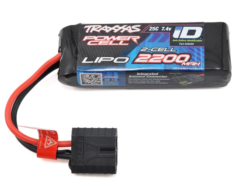 Traxxas 2S Power Cell 25C LiPo Battery w/iD Traxxas Connector  (7.4V/2200mAh) [TRA2820X] - HobbyTown