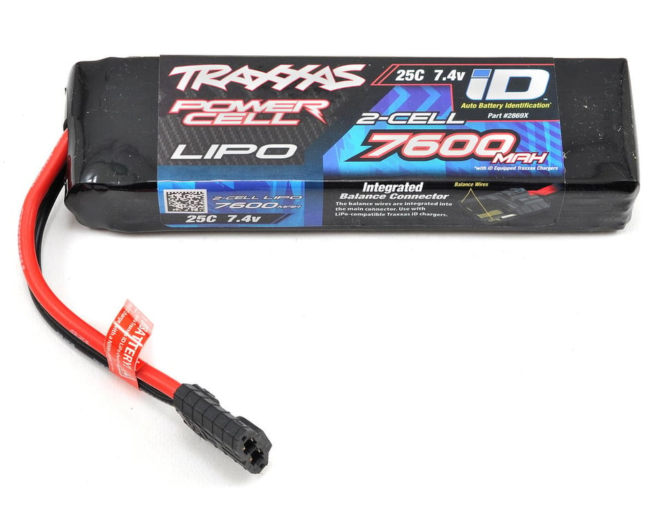 Traxxas 2S Power Cell 25C LiPo Battery w/iD Traxxas Connector  (7.4V/7600mAh) [TRA2869X] - HobbyTown