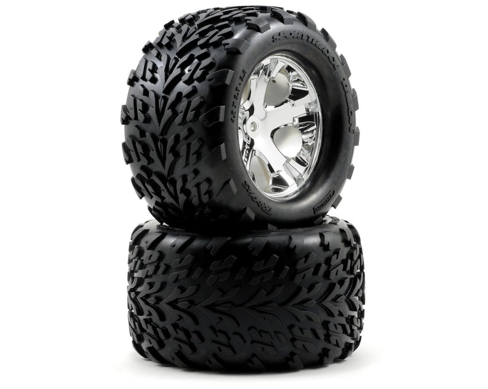 Traxxas Rustler 4x4 Front Rear Wheels Rims Tires Black Talon VXL XL5 Set of 4