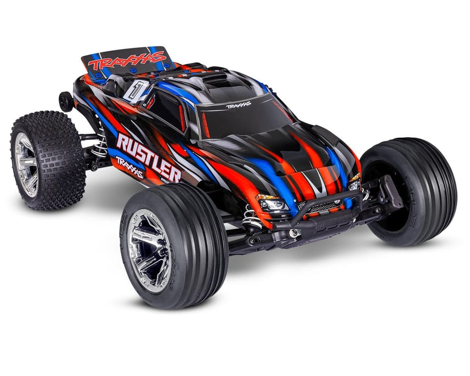 Traxxas Rustler BL 2s HD 1 10 RTR 2WD Brushless Stadium Truck Red TRA37354 4 RED HobbyTown