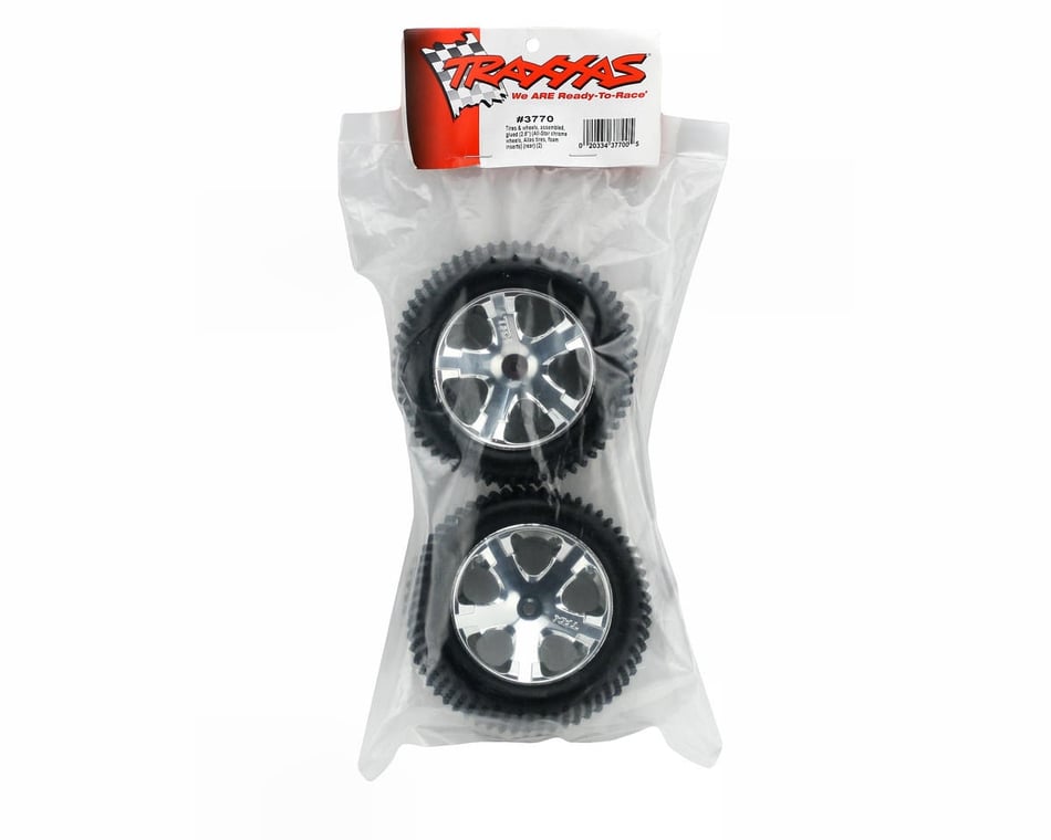 Traxxas Alias Rear Tires w/All-Star Wheels (2) (Chrome) (Standard