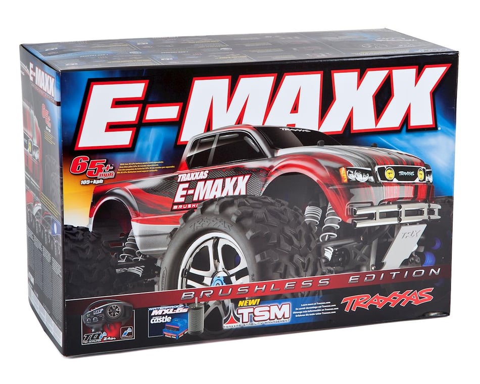 ホビーラジコン Traxxas E-maxx Traxxas E-Maxx RTR Brushless 4WD Monster Truck (Red) [TRA39086-4