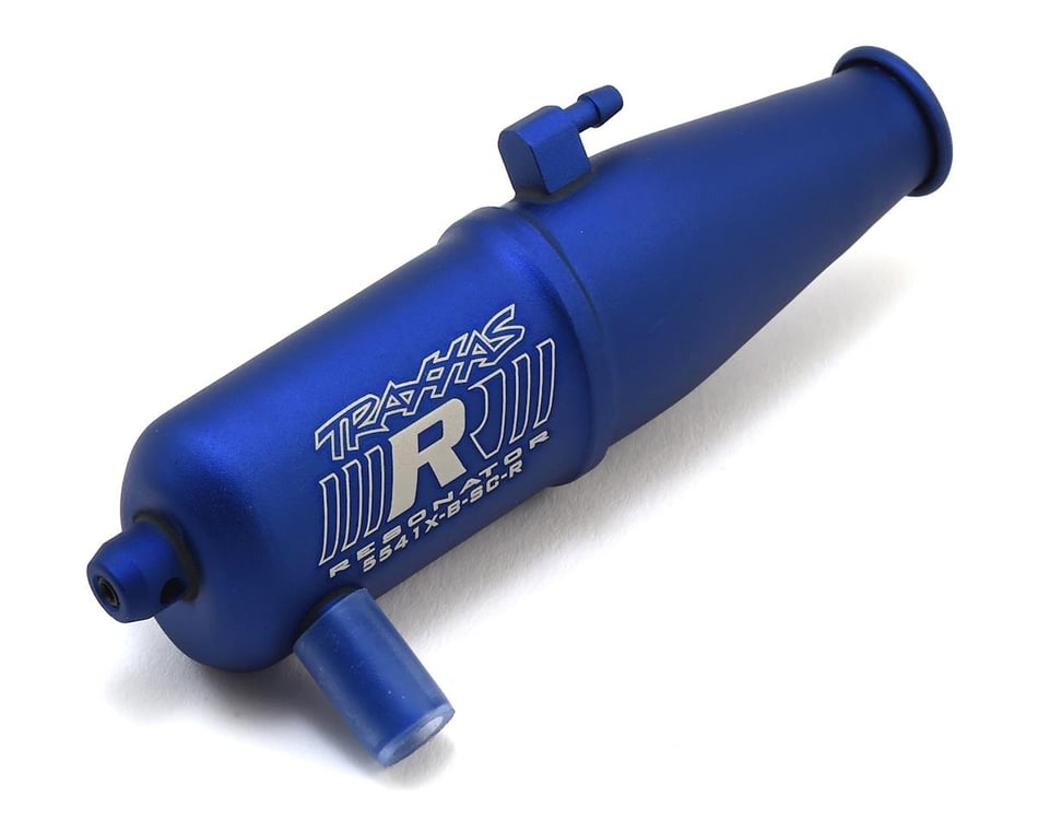 Blue-Anodized Aluminum R.O.A.R Traxxas 5541X Resonator Tuned pipe legal single chamber 