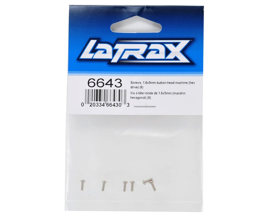 Traxxas LaTrax Alias 1.6x5mm Button Head Hex Screws (6) [TRA6643