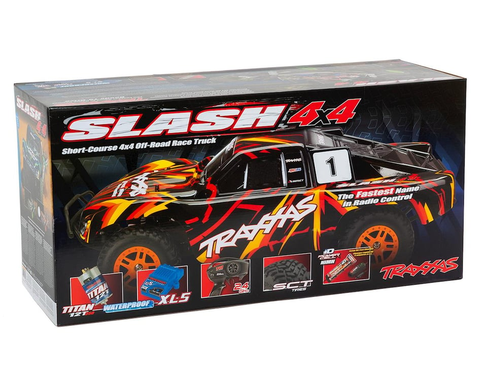 Traxxas Slash 4X4 RTR 4WD Brushed Short Course Truck (Orange) w/TQ 2.4GHz  Radio, Battery & DC Charger
