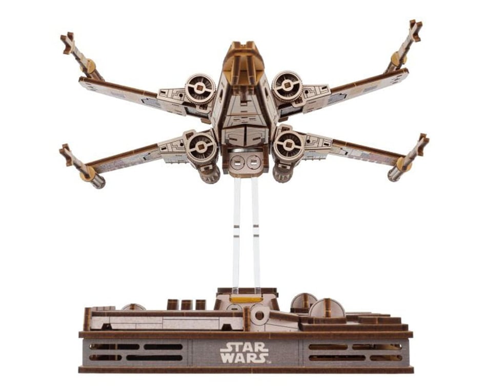 UGEARS Puzzle 3D Star Wars X-Wing Starfighter – Modellino In Legno Da Costruire, 455 Pezzi, Con Base Motorizzata E Ali Mobili, Modellismo Meccanico Per Adulti E Ragazzi 14+
