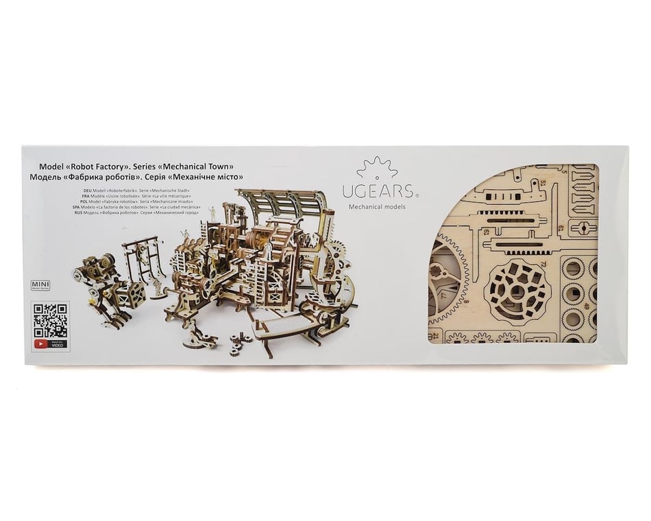 UGEARS Mechanical 3D Puzzle Wooden ROBOT FACTORY Model for self-assembly 