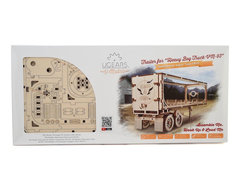 UGEARS Mechanical 3D Puzzle Wooden HEAVY TRUCK VM-03 + TRAILER