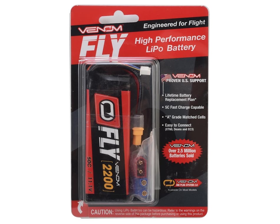 Venom Power Fly 11.1V 2200mAh 50C 3S LiPo, UNI 2.0 [VNR25033