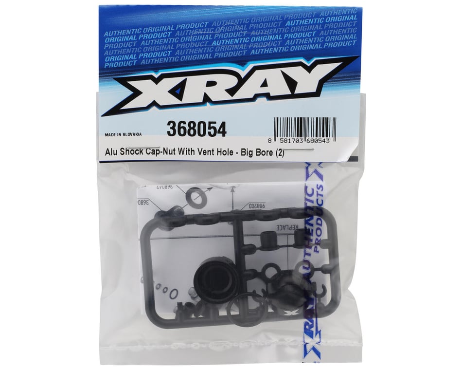 XRAY Big Bore Aluminum Shock Caps w/Vent Hole (2) [XRA368054