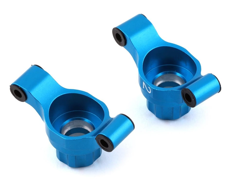 Yeah Racing Tamiya TT-02 Aluminum Rear Hubs (Blue) (2) (2° Toe-In