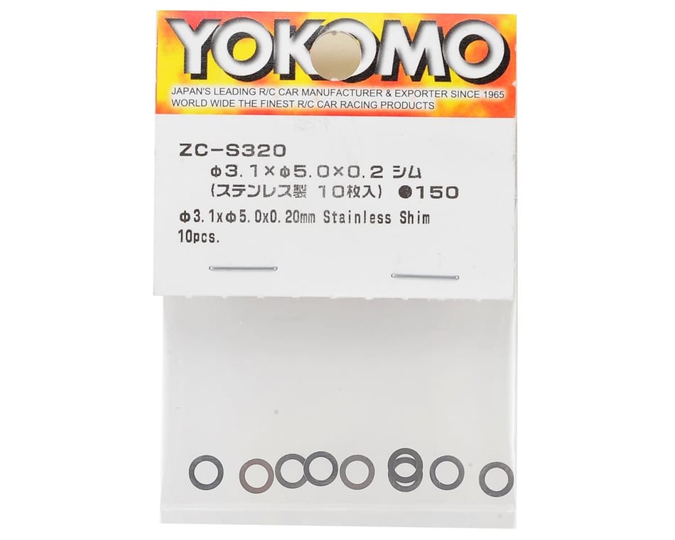 Yokomo 3.1x5x0.2mm Stainless Spacer Shim (10) [YOKZC-S320A